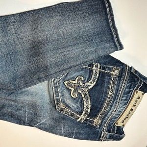Rock Revival Ladies Jeans 27 July Cuffed Skinny 30" inseam